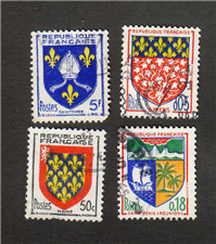  4 عدد تمبر زیبای کشور فرانسه